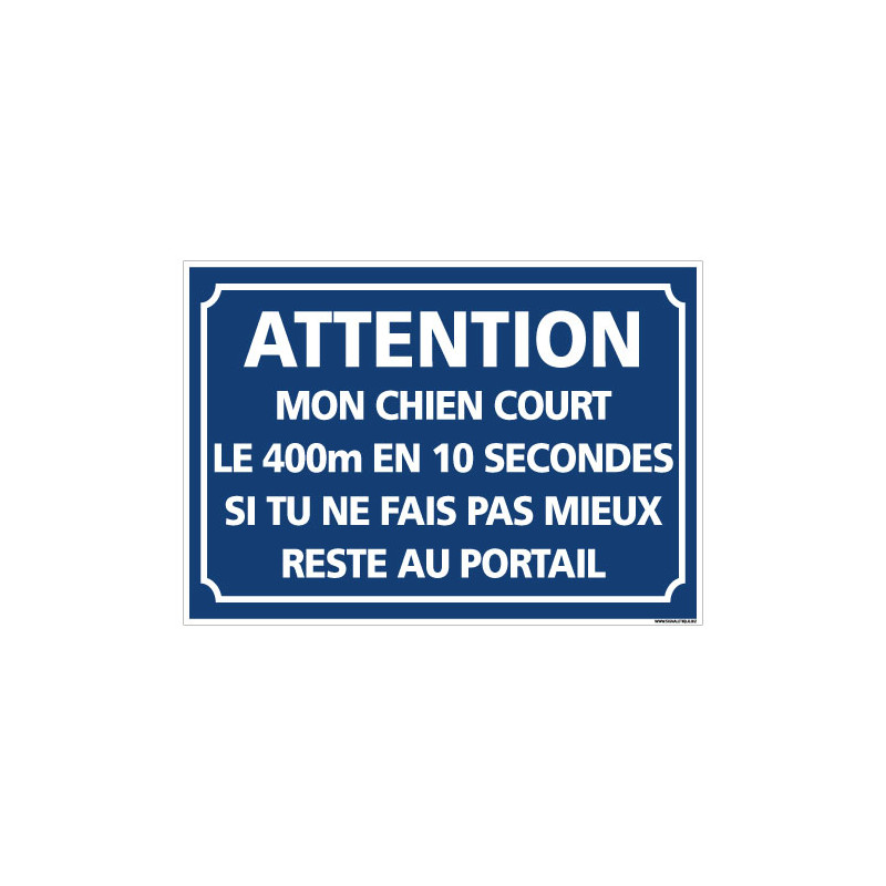 Plaque attention au chien