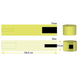 Brassard de signalisation jaune PASS SANITAIRE scratch dimensions