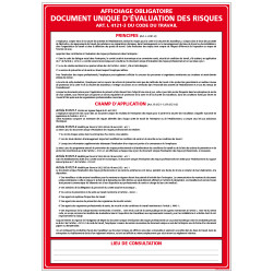 Affichage obligatoire document unique d'évaluation des risques