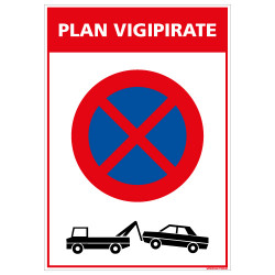 PANNEAU PLAN VIGIPIRATE ARRET ET STATIONNEMENT INTERDITS (VIGIPIRATE7)