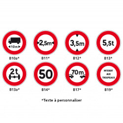 Panneaux Signaux d'interdiction - Type B