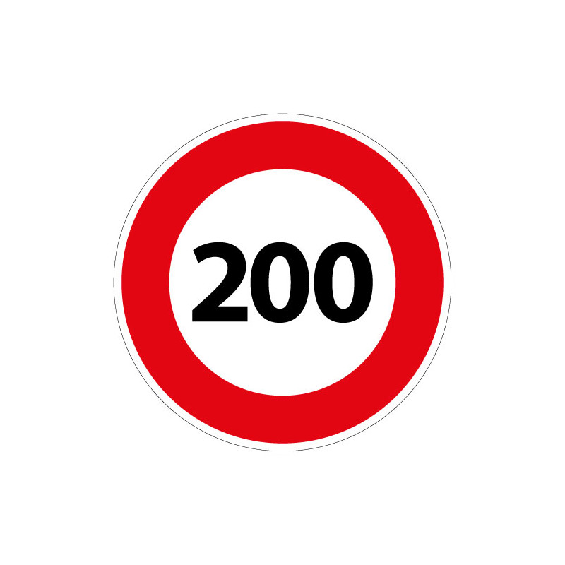 PANNEAU LIMITATION DE VITESSE 200KM/H (B14_200)