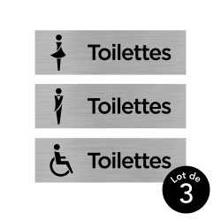 Adhésif murale rectangulaire avec signalétique Toilettes Femmes, Hommes, Handicapés