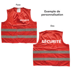 personnalisation gilet de sécurité marquage 2 faces