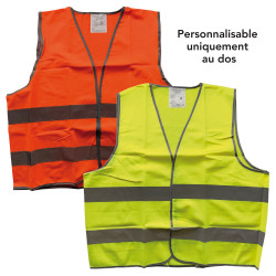 Gilet de signalisation personnalisable petit prix jaune ou orange