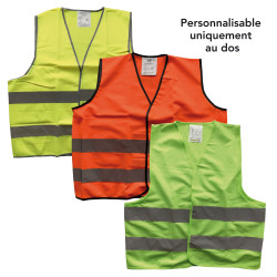 Gilet de sécurité pour enfants jaune, orange ou vert personnalisable