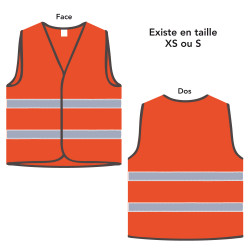 Gilet de sécurité pour enfants orange personnalisable taille