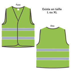 Gilet de signalisation vert évacuation tailles