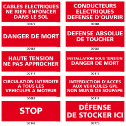 Panneau d'INTERDICTION des dangers electriques