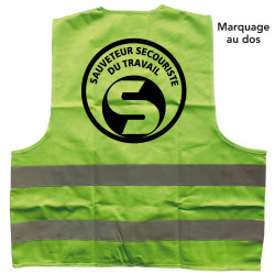 Gilet de sécurité vert sauveteur secouriste du travail