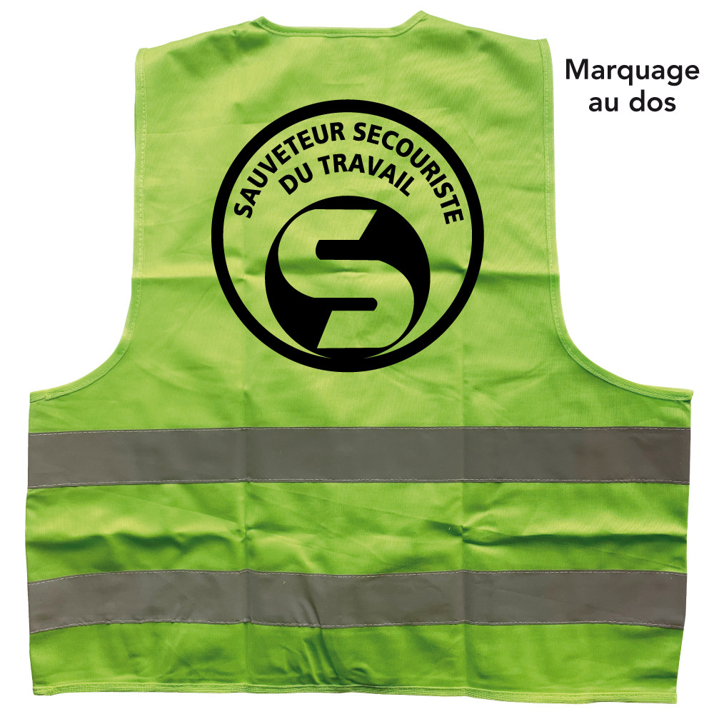 Gilet de sécurité vert sauveteur secouriste du travail