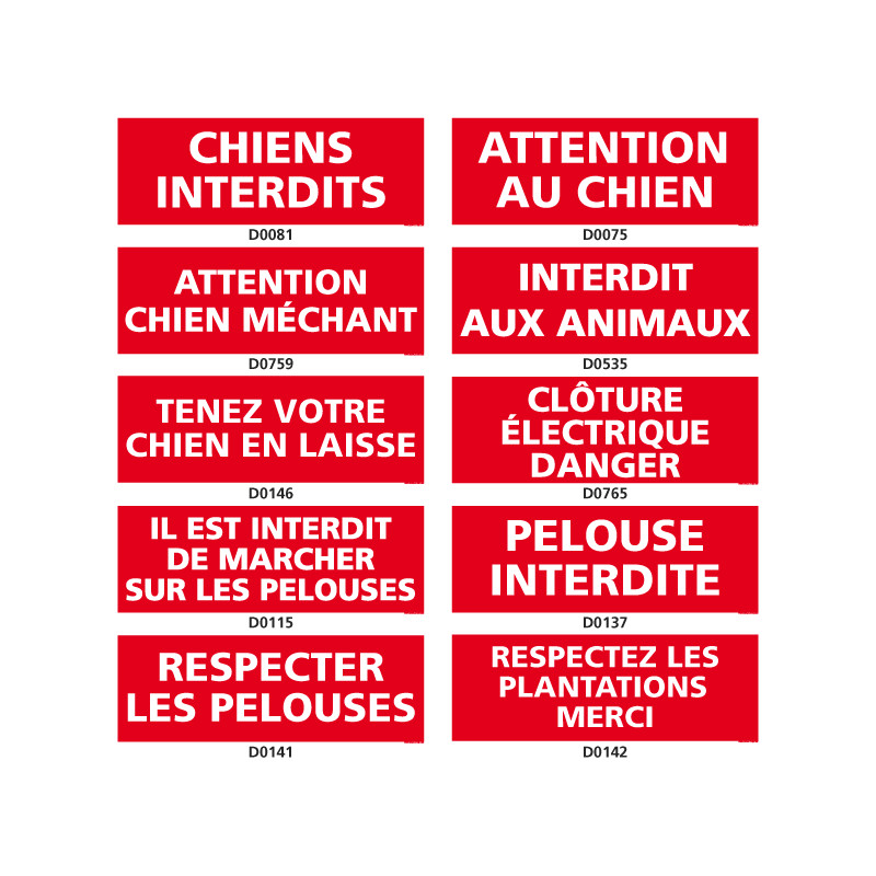 Panneau d'INTERDICTION (chien, pelouse)