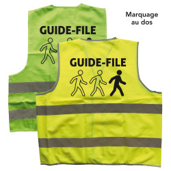 Gilet de signalisation Guide-file vert ou jaune marquage au dos