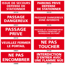 Panneaux d'INTERDICTION (stationnement, passage)