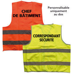 gilet fluo basic jaune ou orange  dos personnalisable