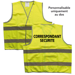 gilet fluo basic jaune personnalisable au dos