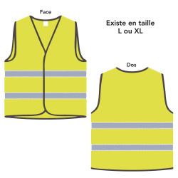 gilet de signalisation guide file jaune taille Lou XL