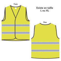 lot de gilets de signalisation guide file et serre fil jaune taille L ou XL