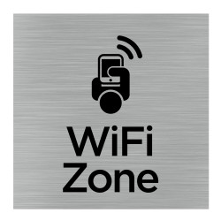 Plaque de porte carrée wifi zone