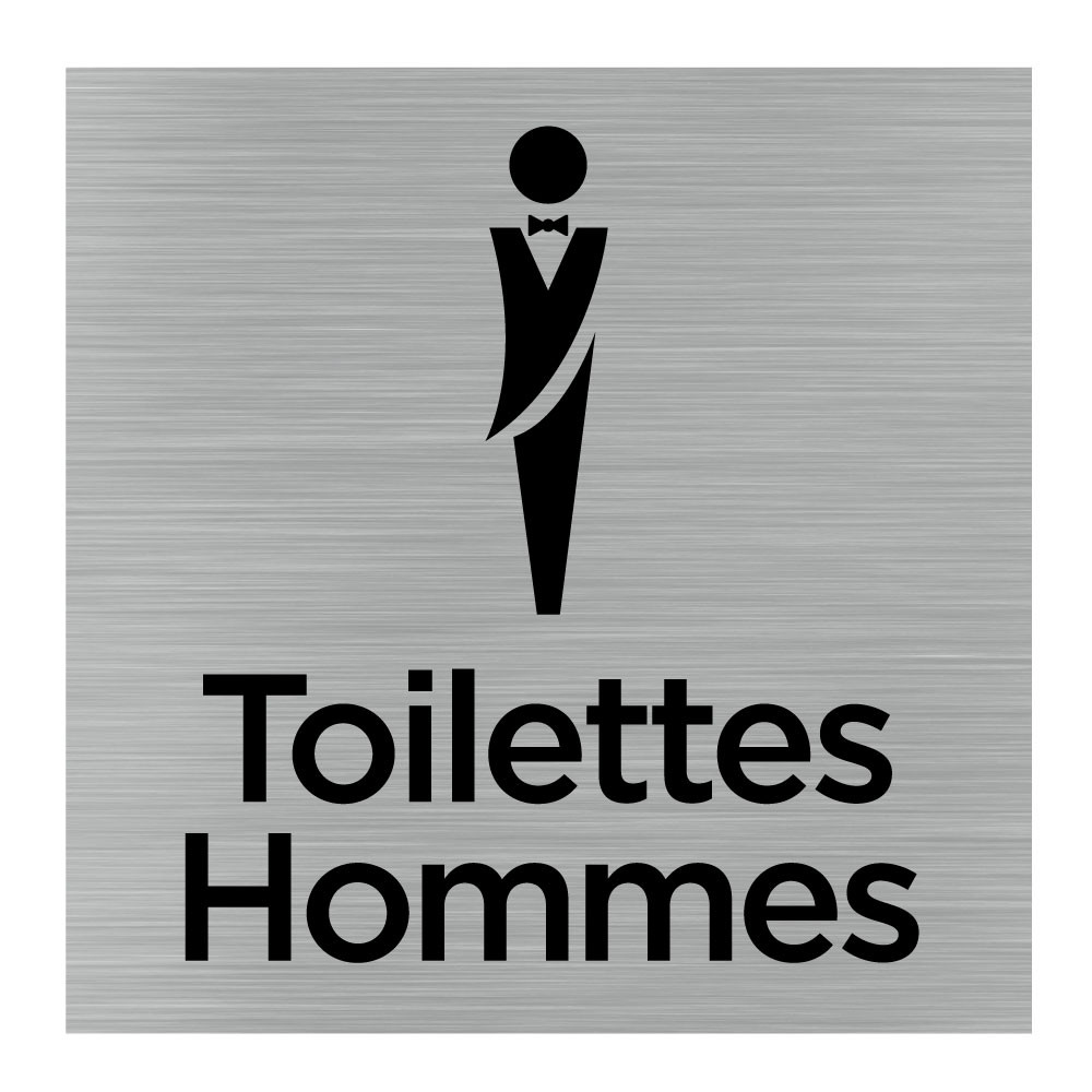 Plaque de porte carrée toilettes hommes