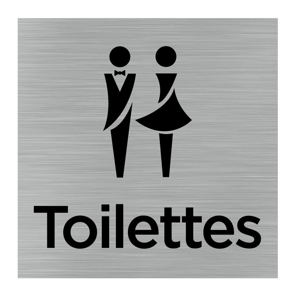 Plaque de porte carrée toilettes hommes et femmes