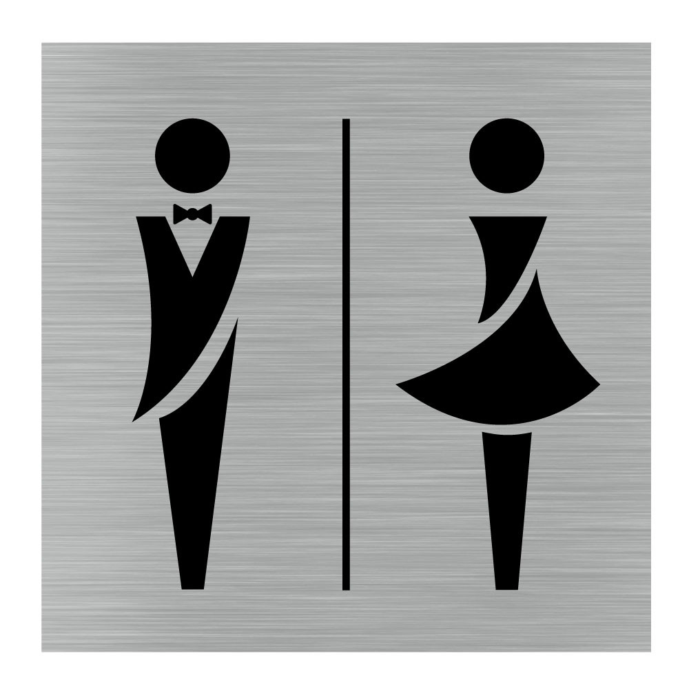 Plaque de porte carrée toilettes hommes et femmes
