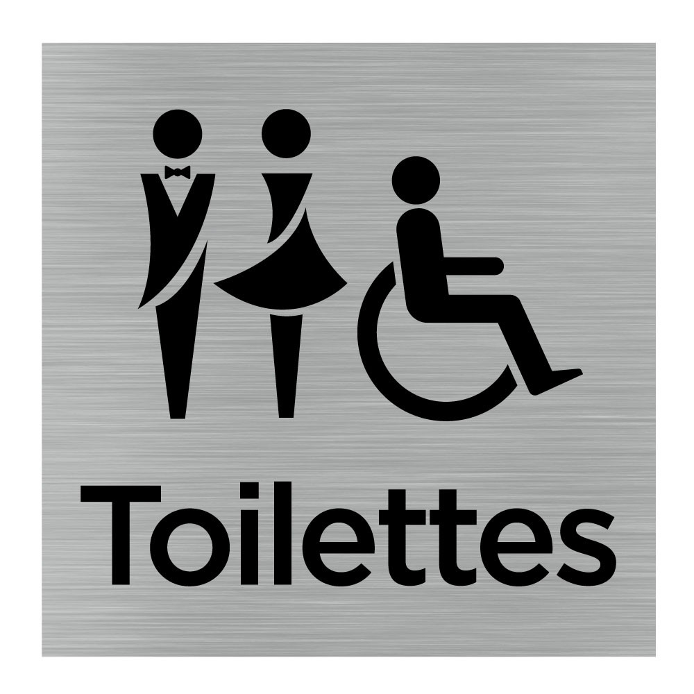 Plaque de Porte Toilettes. Pictogramme WC. Signalisation Toilettes