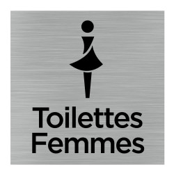 Plaque de porte carrée toilettes femmes