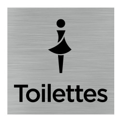 Plaque de porte carrée toilettes dames