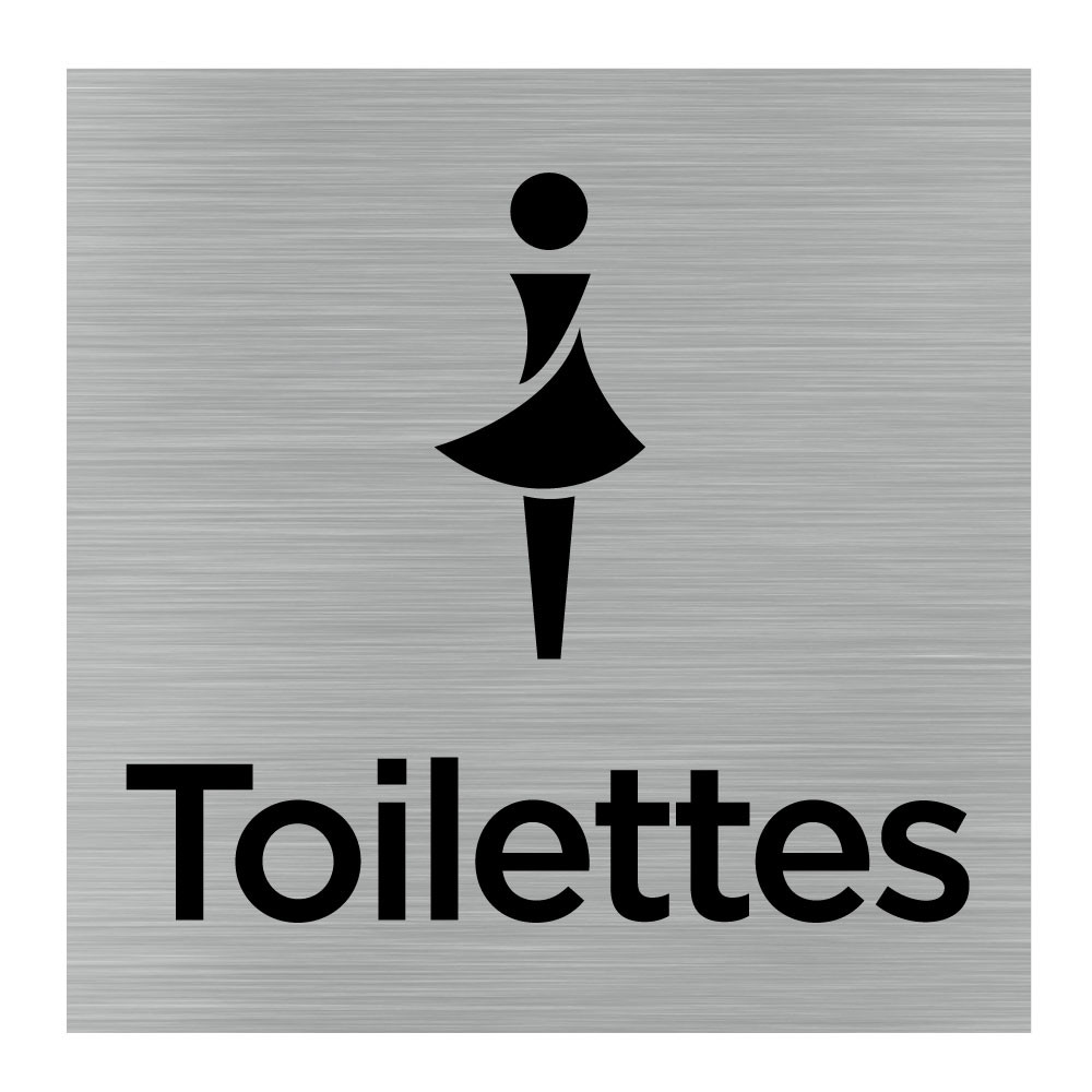Plaque de porte carrée toilettes dames