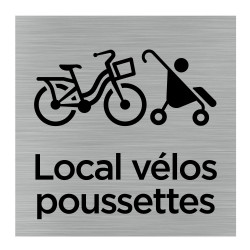 Plaque de porte carrée local vélos et poussettes
