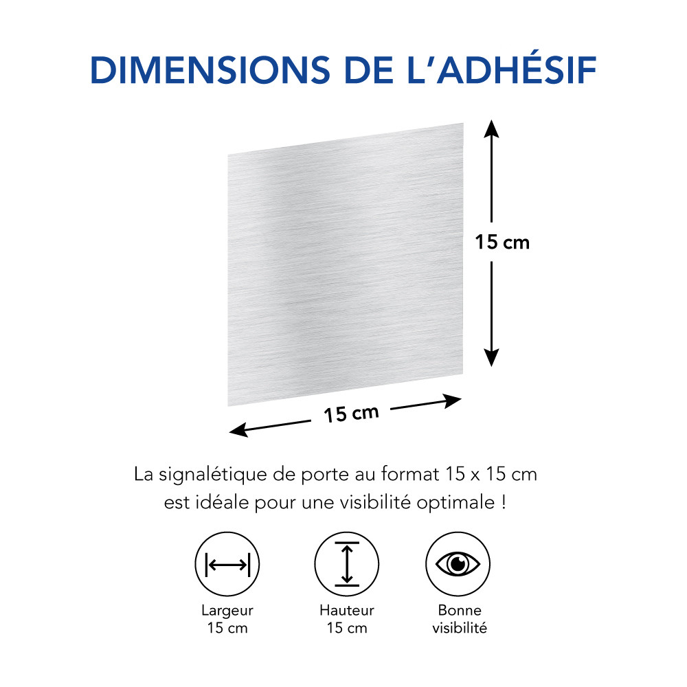 Plaque de propreté 'POUSSEZ' - Aluminium anodisé naturel
