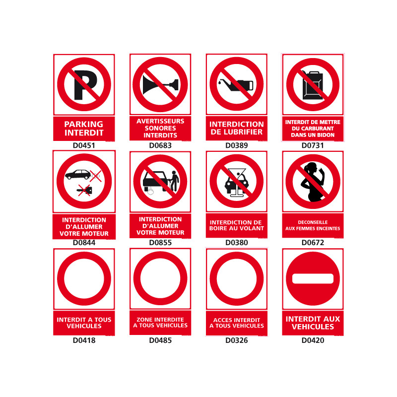 Panneau d'INTERDICTION pour vehicules