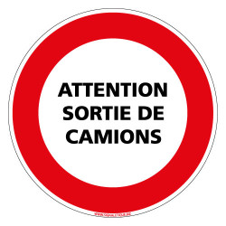 PANNEAU ATTENTION SORTIE DE CAMIONS (D0506)