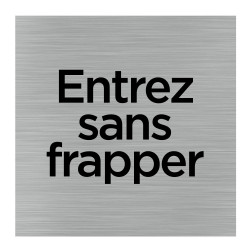 Plaque de porte carrée entrez sans frapper