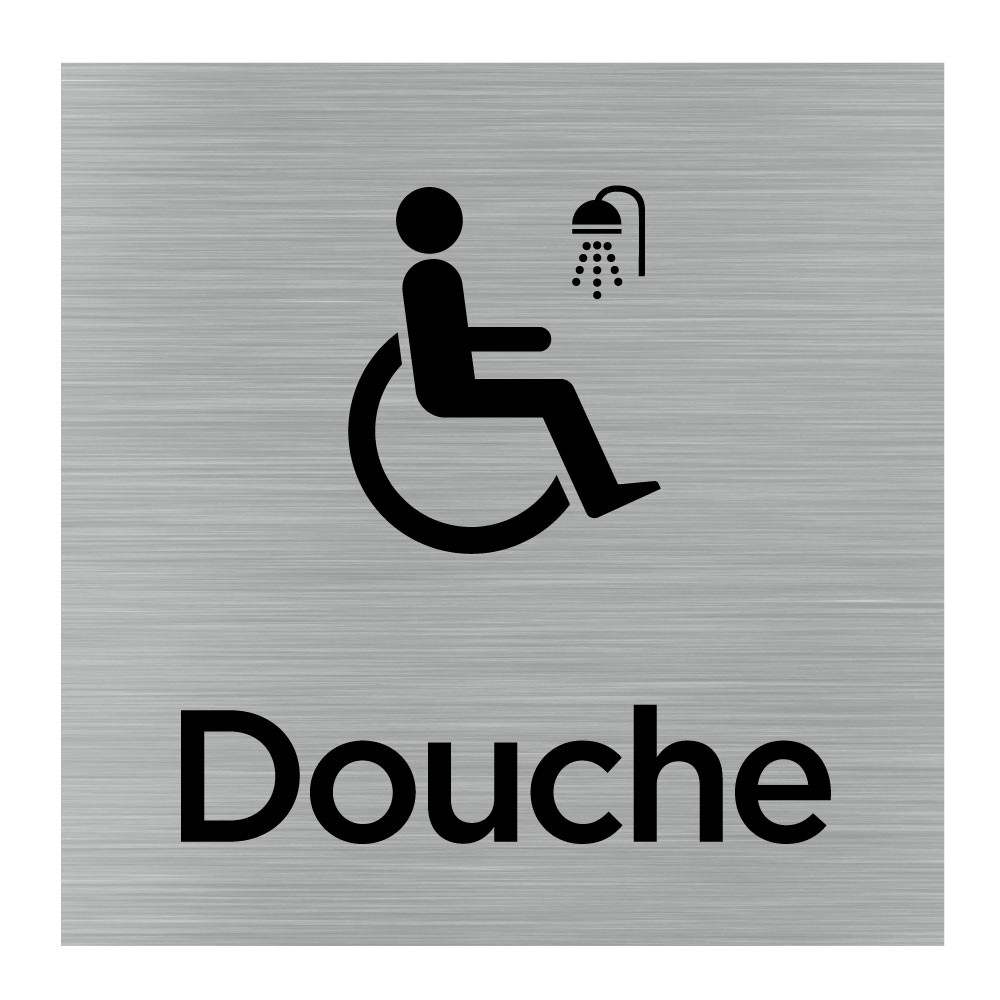 Plaque de porte carrée douche handicapés