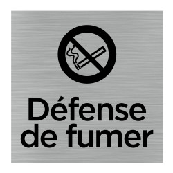 Plaque de porte carrée défense de fumer