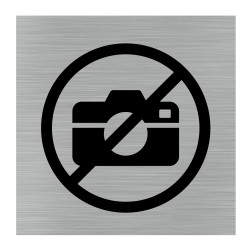 Plaque de porte carrée appareil photo interdit