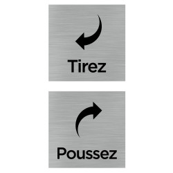 Lot de 2 plaques de porte carrée tirez poussez