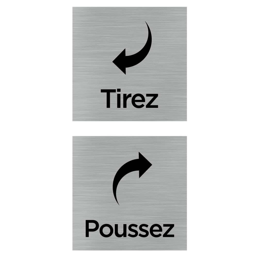 Pousser Tirer Porte Enseigne, 4 Paquet Autoadhésif Carré Acrylique Marqueur  Doré