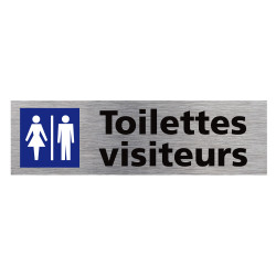 Plaque de porte rectangulaire toilettes visiteurs