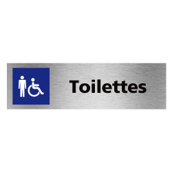 Plaque de porte rectangulaire toilettes homme PMR