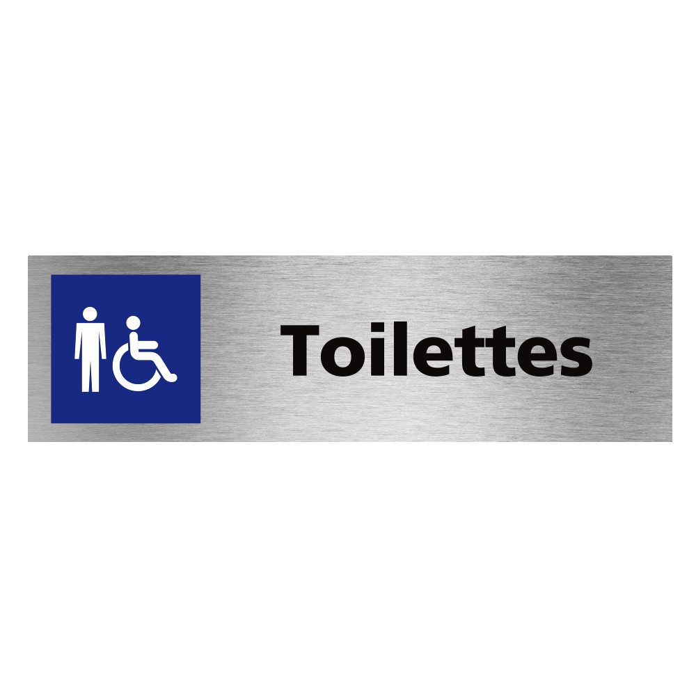 Plaque de porte rectangulaire toilettes homme PMR