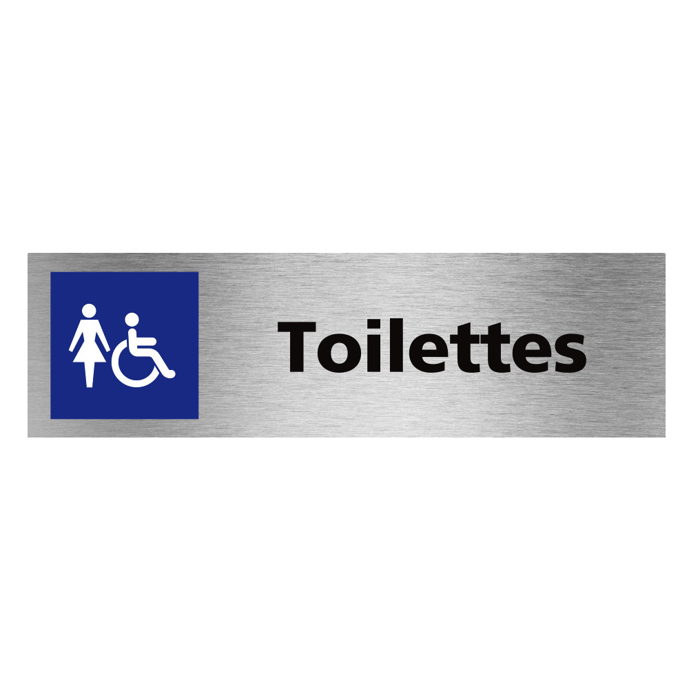 Plaque de porte rectangulaire toilettes femme PMR