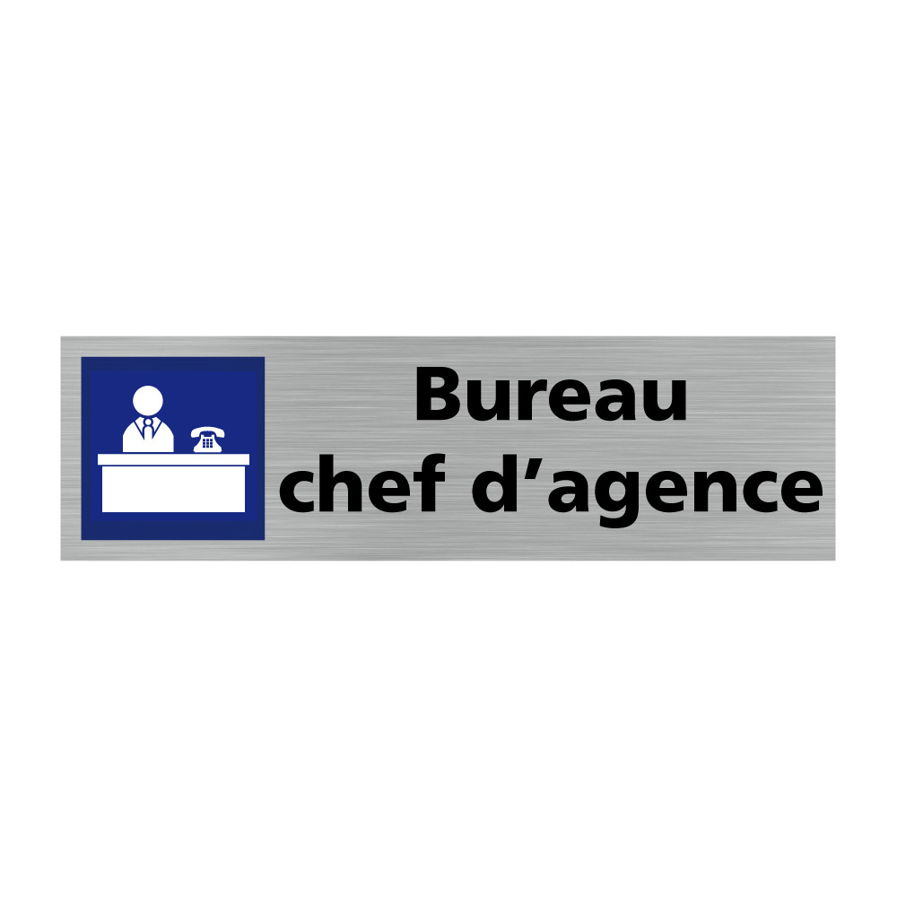 Plaque de porte rectangulaire bureau chef d'agence