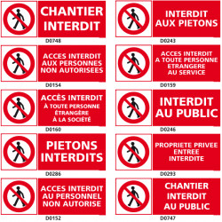 Panneau INTERDIT PIETONS