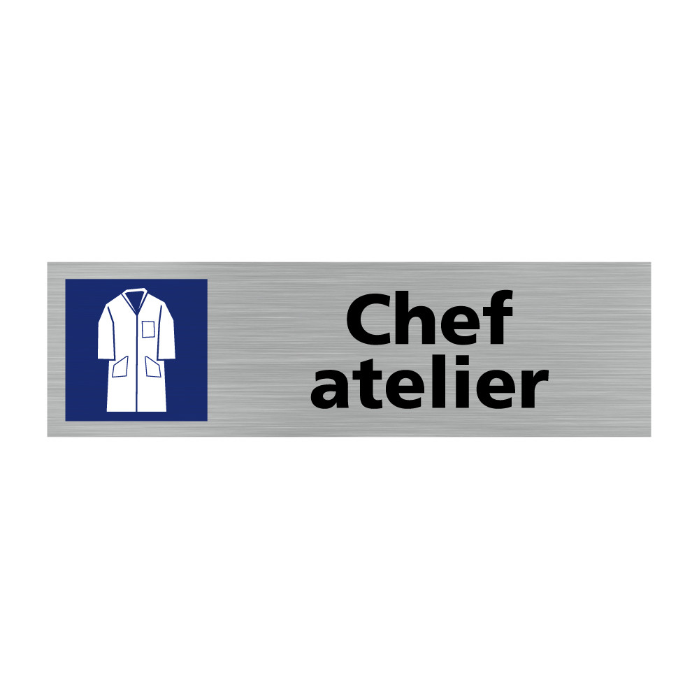 Plaque de porte rectangulaire chef atelier