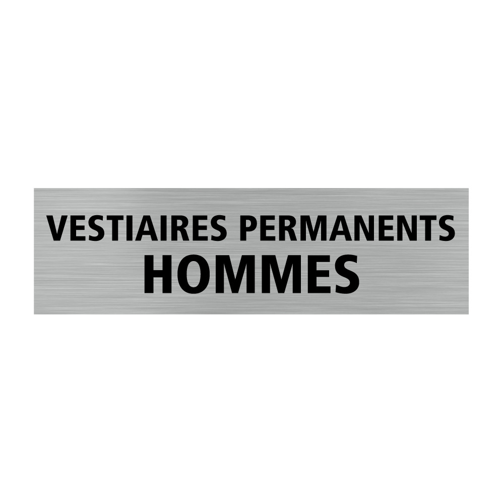 Plaque de porte rectangulaire vestiaires permanents hommes