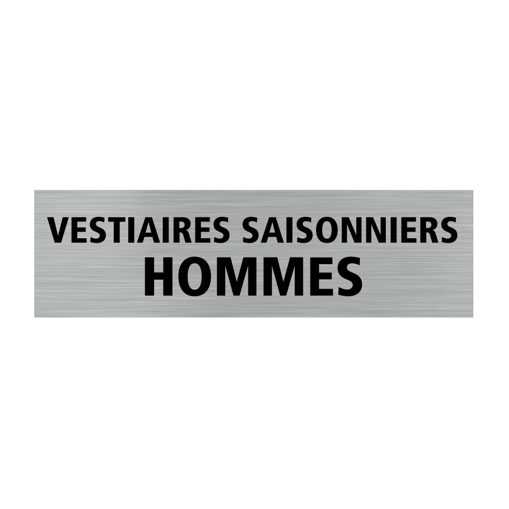 Plaque de porte rectangulaire vestiaires saisonniers hommes Plaque de porte rectangulaire vestiaires saisonniers hommes