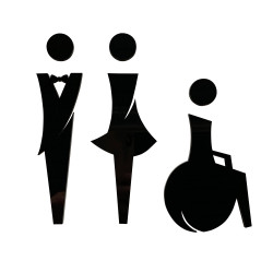 Picto Plexi toilettes hommes femmes handicapes